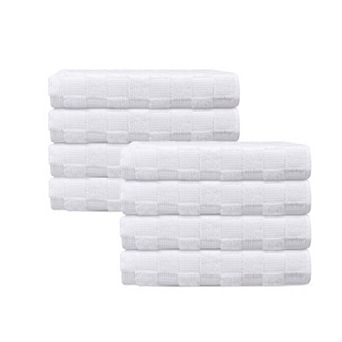 Waffle Terry 8 pc Turkish Wash Towels Set