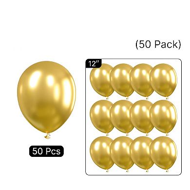 Metallic Gold Balloons 50 pcs 12” for Garland, Arch & Event Party Decorations