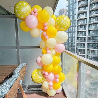 Yellow Balloons Arch Kit 126 pc Lemon Balloon Garland for Bridal or Shower
