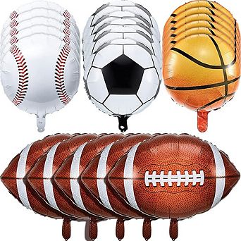 All Sports Foil Balloon Set 20 pc Baseball, Soccer, Football & Basketball Balloons