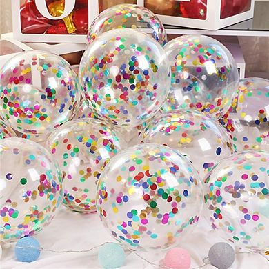 Confetti Balloons 40 pcs 12” with Colorful Confetti for Birthday & Wedding Parties