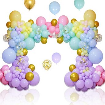 Rainbow Balloon Garland Arch Kit with Assorted Pastel Latex Balloons 219 pc for Party Decorations
