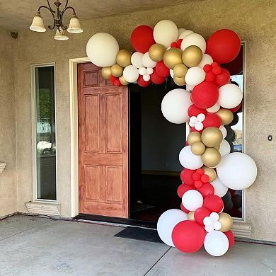 Matte Red Balloon Arch Set 84pcs Garland Kit with Mixed Size Balloons for Party or Shower