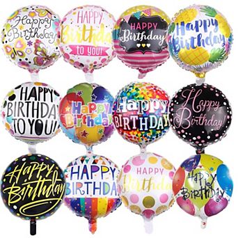 Happy Birthday Foil Balloons, 18” Mylar Helium Balloons 46 pc for Party and Shower Decor