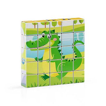 Contixo ST10 Magnetic Jungle Animal Puzzle Blocks, 25 pc STEM Learning Toy, 6-in-1 for Kids 3+