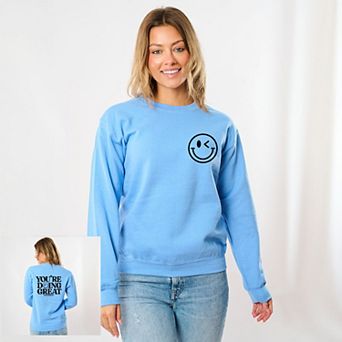 S.W.Smiley You're Doing Great Smiley Front and Back Design - Women's Graphic Sweatshirt