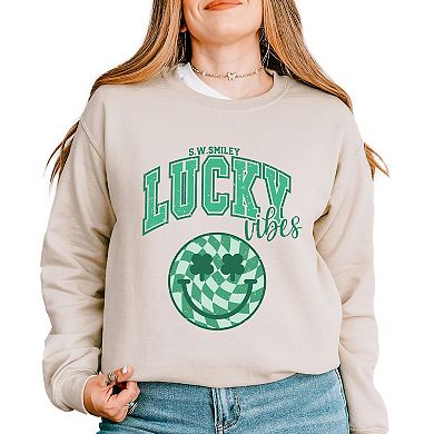 S.W.Smiley Lucky Vibes Smiley - Women's Graphic Sweatshirt
