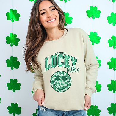 S.W.Smiley Lucky Vibes Smiley - Women's Graphic Sweatshirt