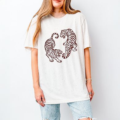 Two Tigers - Women's Short Sleeve Graphic T-Shirt
