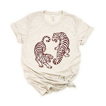 Two Tigers - Women's Short Sleeve Graphic T-Shirt