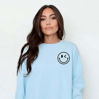 S.W.Smiley You're Doing Great Smiley Front and Back Design - Women's Garment Dyed Graphic Sweatshir