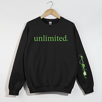 Unlimited Green Broom Front & Full Sleeve Design - Women's Graphic Sweatshirt