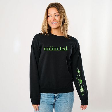 Unlimited Green Broom Front & Full Sleeve Design - Women's Graphic Sweatshirt