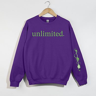 Unlimited Green Broom Front & Full Sleeve Design - Women's Graphic Sweatshirt