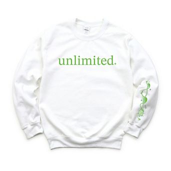 Unlimited Green Broom Front & Full Sleeve Design - Women's Graphic Sweatshirt
