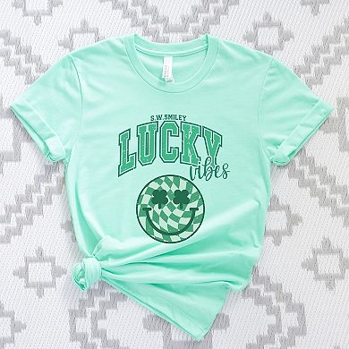 S.W.Smiley Lucky Vibes Smiley - Women's Short Sleeve Graphic T-Shirt
