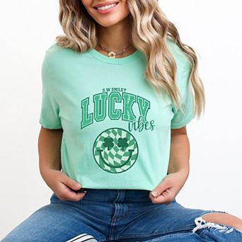 S.W.Smiley Lucky Vibes Smiley - Women's Short Sleeve Graphic T-Shirt