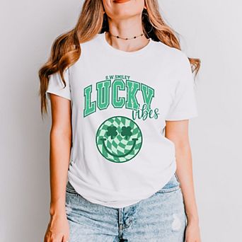 S.W.Smiley Lucky Vibes Smiley - Women's Short Sleeve Graphic T-Shirt