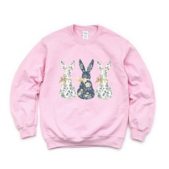 Three Blue Willow Bunnies - Women's Graphic Sweatshirt