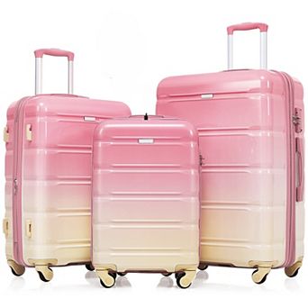 Whisen Luggage Set of 3, 20-inch with USB Port, Airline Certified Carry-on Luggage with Cup Holder