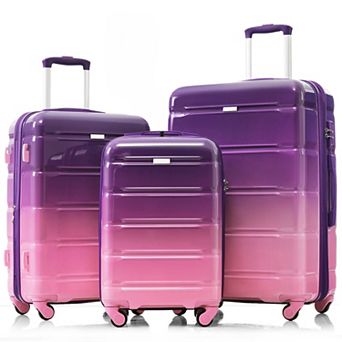 Whisen Luggage Set of 3, 20-inch with USB Port, Airline Certified Carry-on Luggage with Cup Holder
