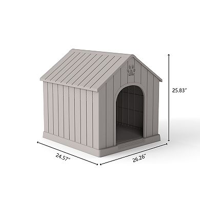 Dog House Resin Outdoor Dog Kennel Weatherproof Small Dog House for Indoor Use