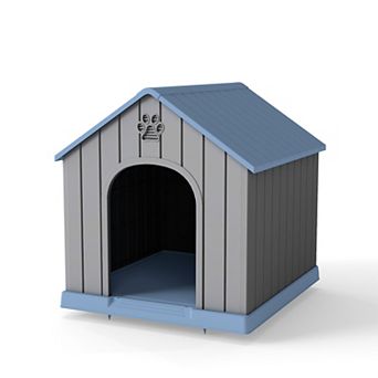 Dog House Resin Outdoor Dog Kennel Weatherproof Small Dog House for Indoor Use