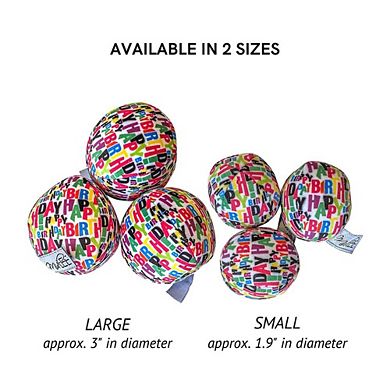 Midlee Plush Birthday Balls Dog Toy- Set Of 3