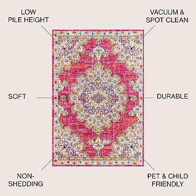 Leann Bohemian Flair Boho Vintage Medallion Area Rug