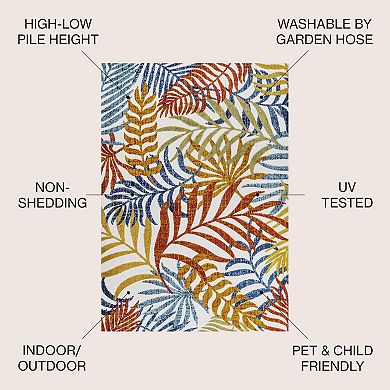 Tropics Palm Leaves Indoor/outdoor Area Rug