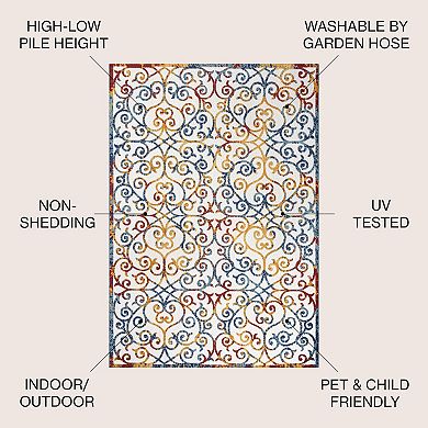 Atrani Scroll Trellis Indoor/outdoor Area Rug