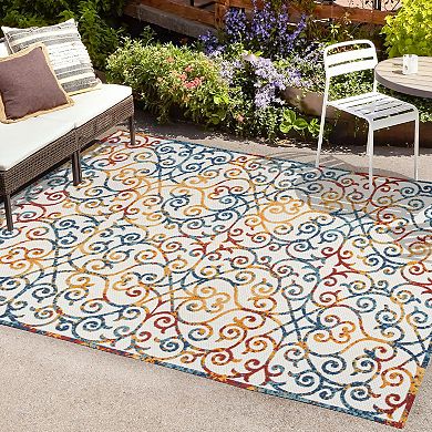 Atrani Scroll Trellis Indoor/outdoor Area Rug