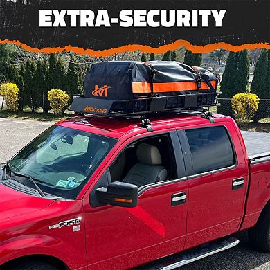 Mockins 20 Cu Ft. Orange Waterproof Rooftop Bag (53"x40"x17") with Mat, Straps, Hooks & More