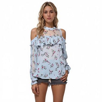 Drapped Soft Cold Shoulder Blouse