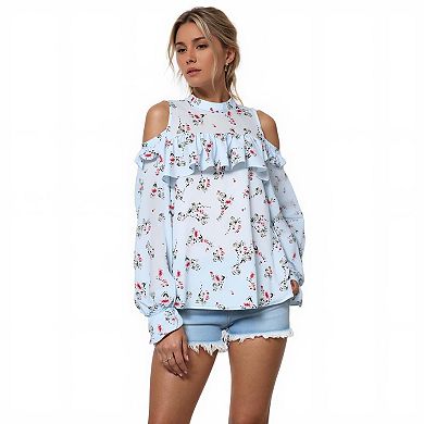 Drapped Soft Cold Shoulder Blouse
