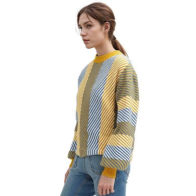 Multi Stripe Cozy Crewneck Sweater