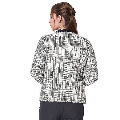 Open Front Tweed Blazer