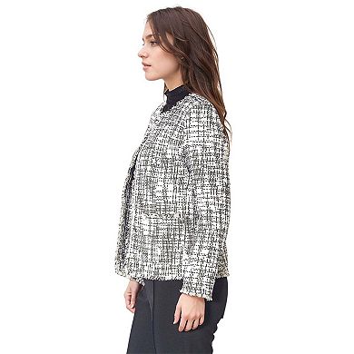 Open Front Tweed Blazer