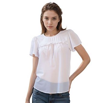 Ruffle Front Babydoll Blouse