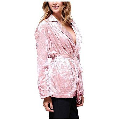 Velvet Smocking Jacket In Pink Dust