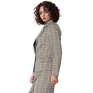 Notch Collar Tweed Blazer