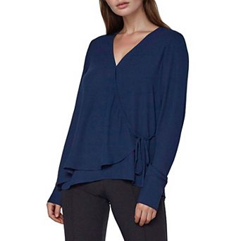 Wrap Front Long Sleeve Blouse