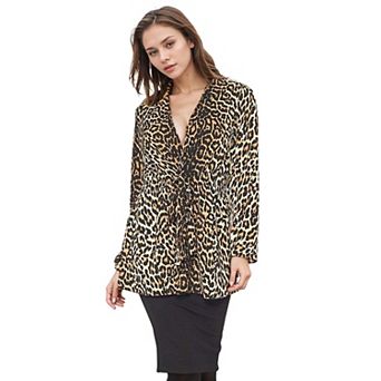 Leopard Tie Front Top