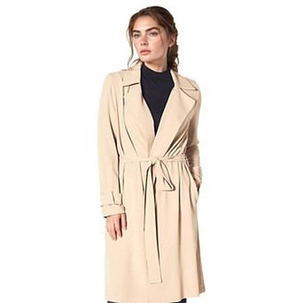Tie Waist Light Trench Coat in Khaki