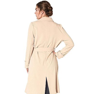 Tie Waist Light Trench Coat in Khaki