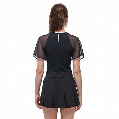 Crewneck Sheer Raglan Top