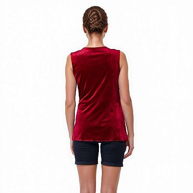 Women's Velvet Twist Front Sleeveless Top