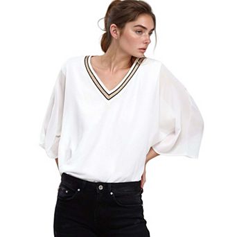 V-Neck Chiffon Blouse Top