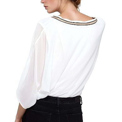V-Neck Chiffon Blouse Top