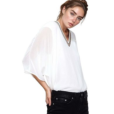 V-Neck Chiffon Blouse Top